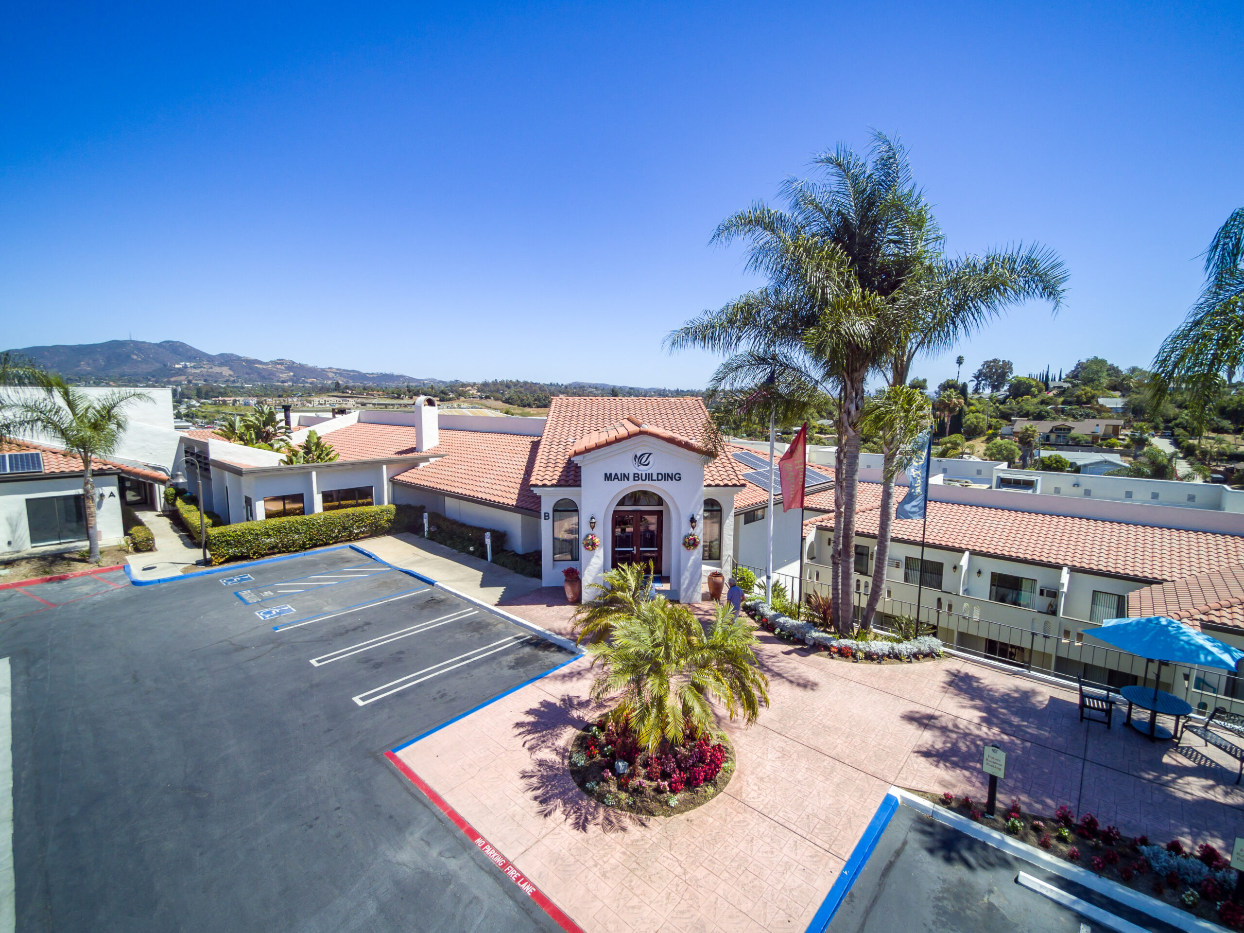 Arial view of main building