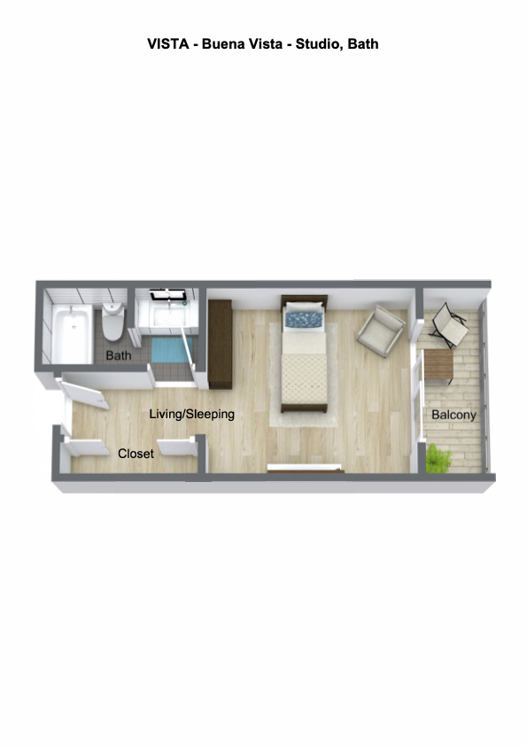 Buena Vista Studio Bath Floor plan